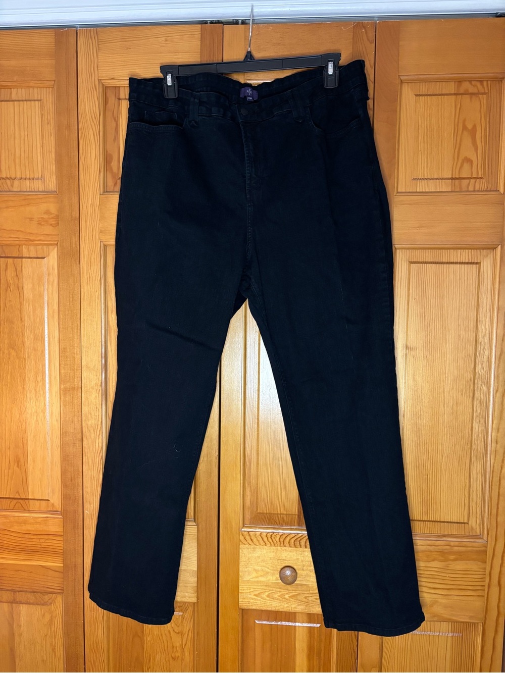 NYDJ Black High-Rise Straight Jeans